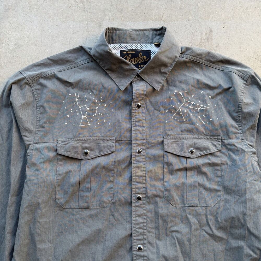 Howler Brothers Gaucho Mens L Snap Shirt 10th Anniversary Constellation Western